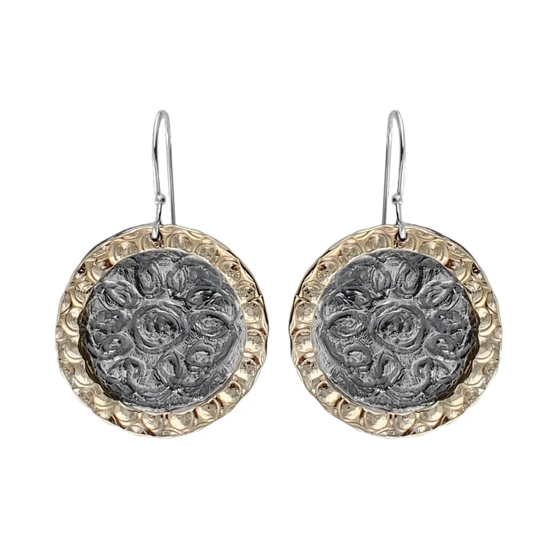 Israeli Dganit Hen Framed Desert Flower Earrings