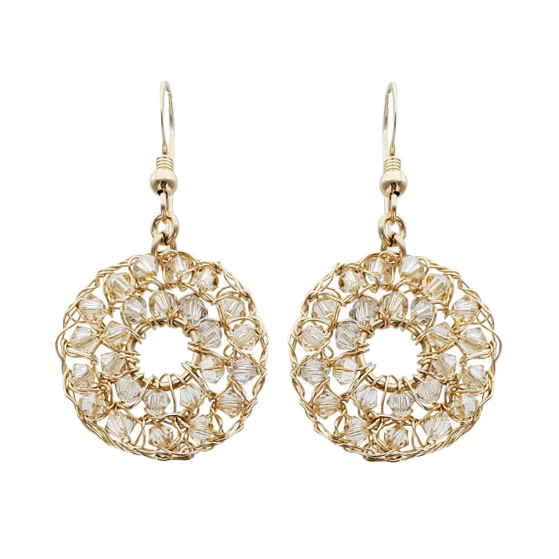 Israeli Smadar Sarid Open Golden Mesh Sunshine Earrings