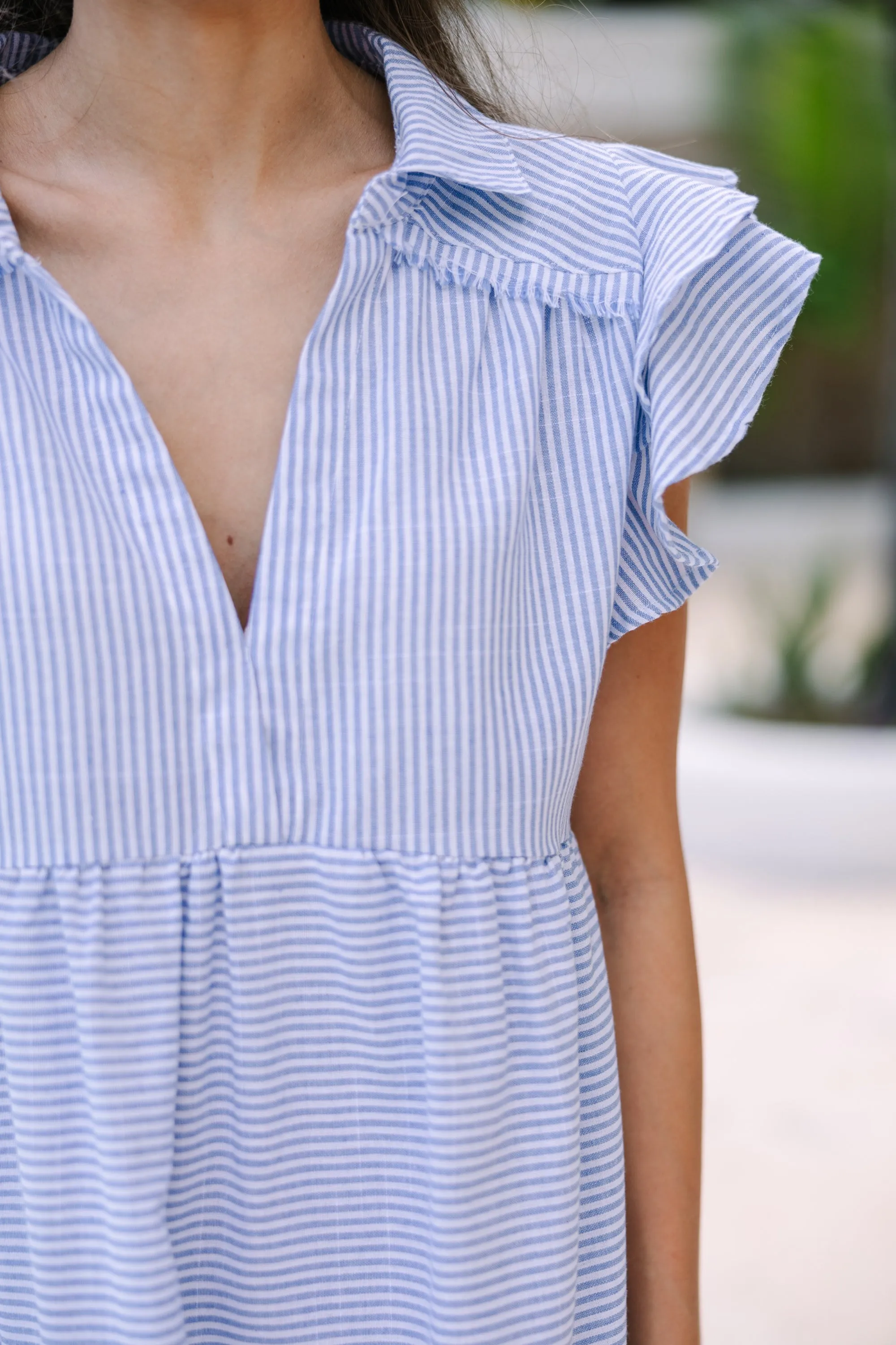 It's All About You Blue Striped Dress