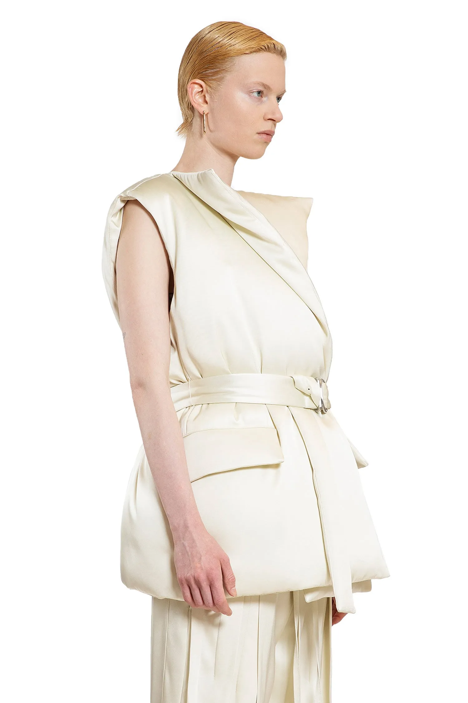 JIL SANDER WOMAN OFF-WHITE VESTS