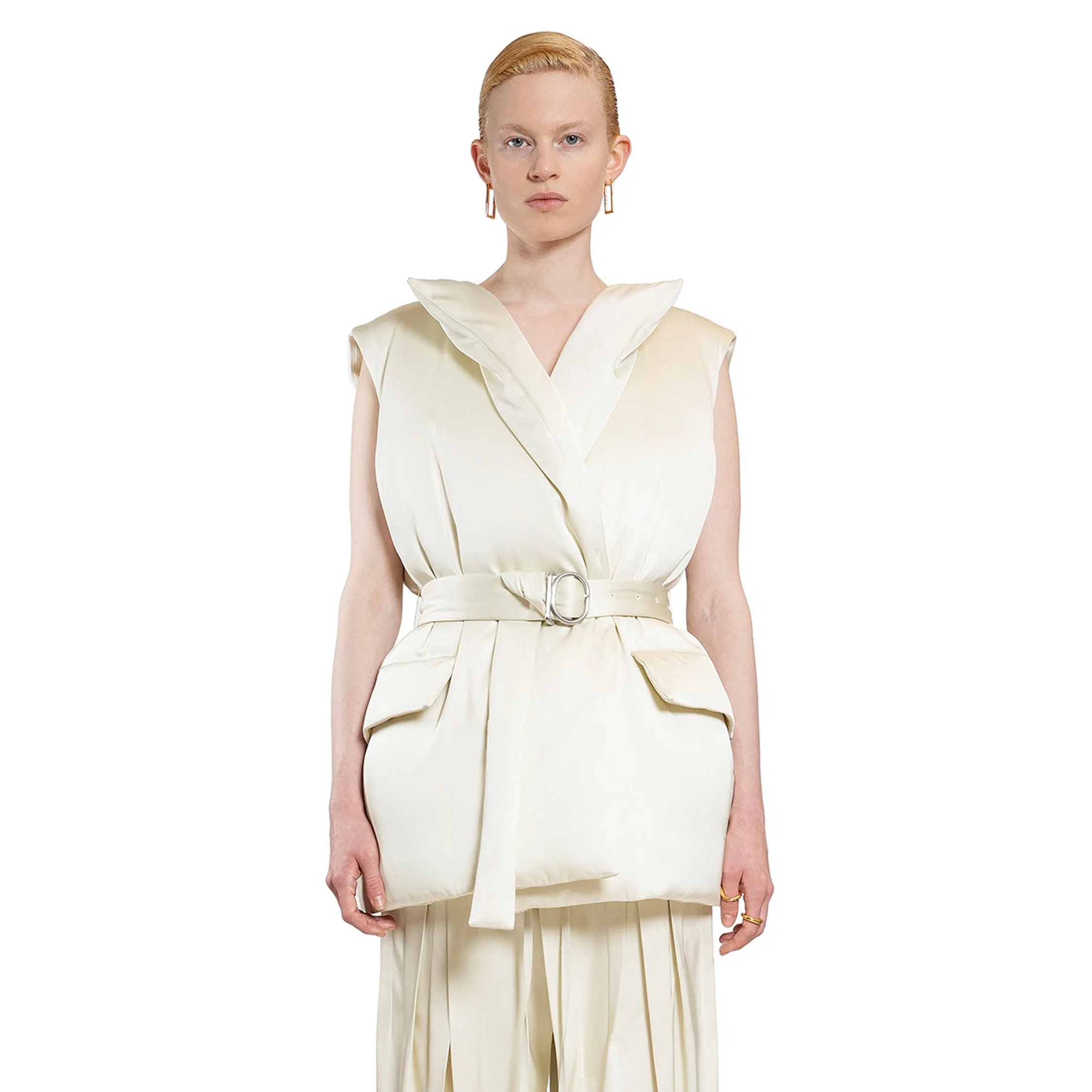 JIL SANDER WOMAN OFF-WHITE VESTS