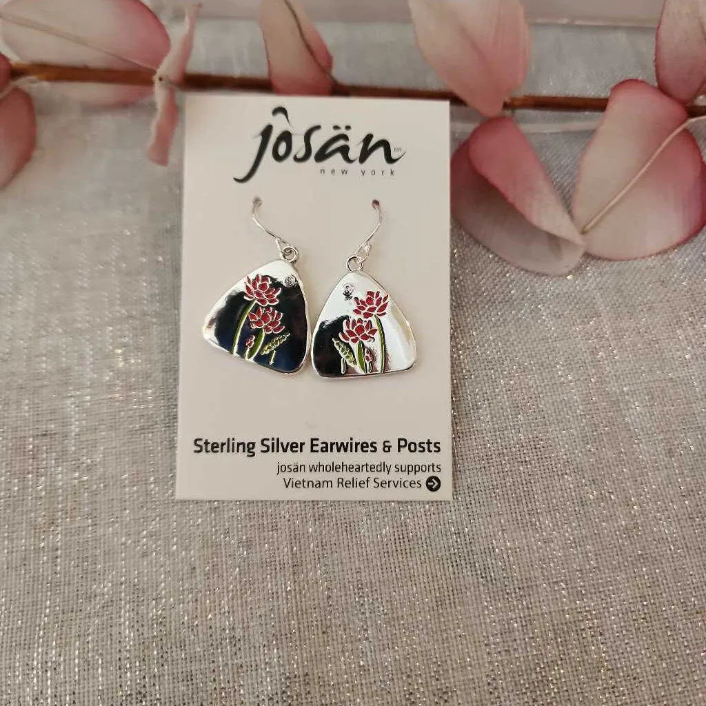 Josan SSW Pink Lotus Flower Earrings