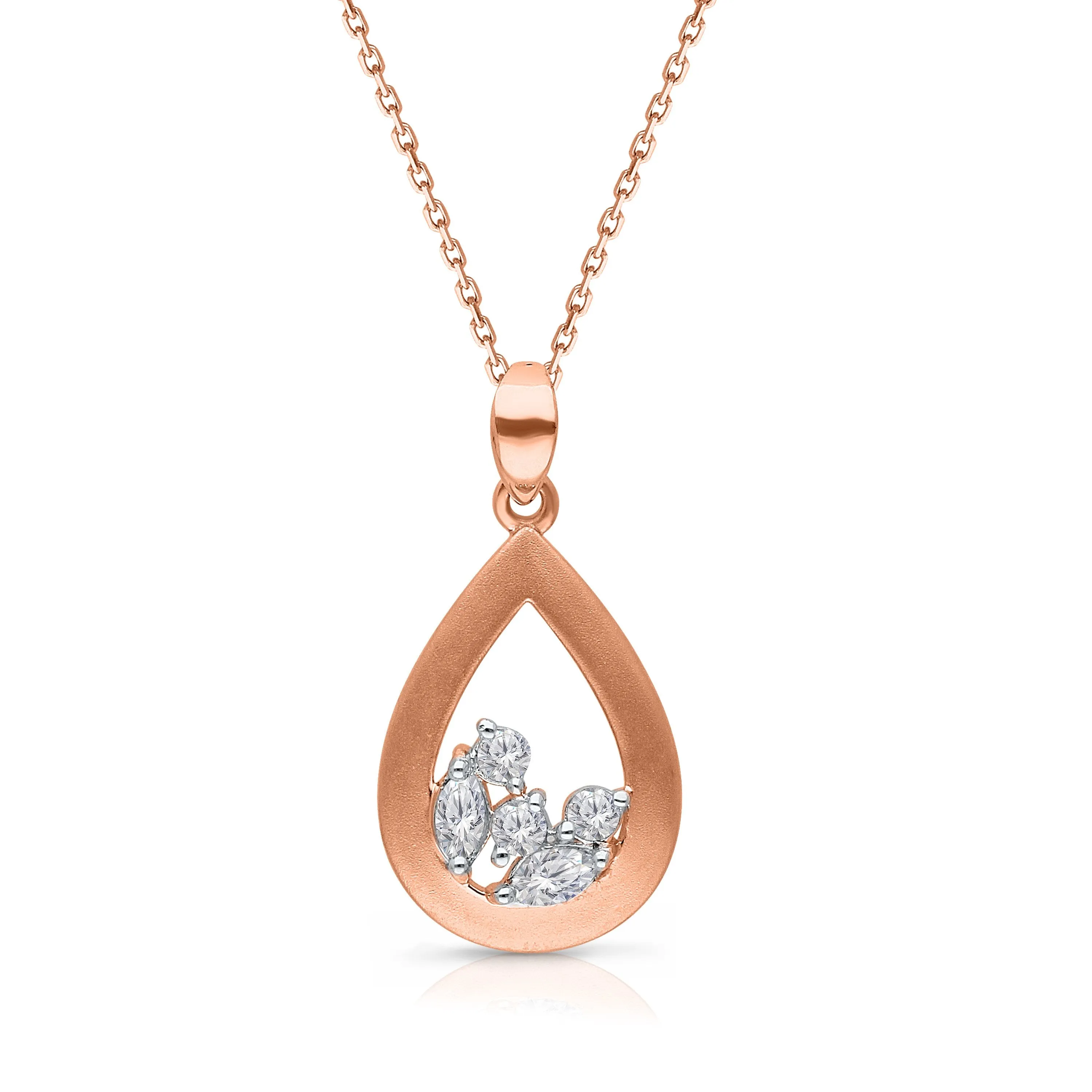 Kallati Eternal Two-Tone Gold Teardrop Diamond Pendant