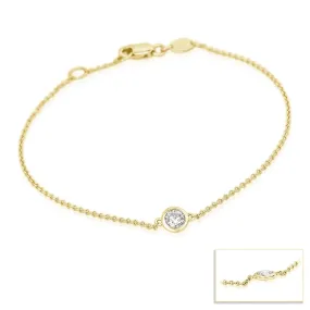 Ladies Bezel Set Diamond Open Cable Bracelet