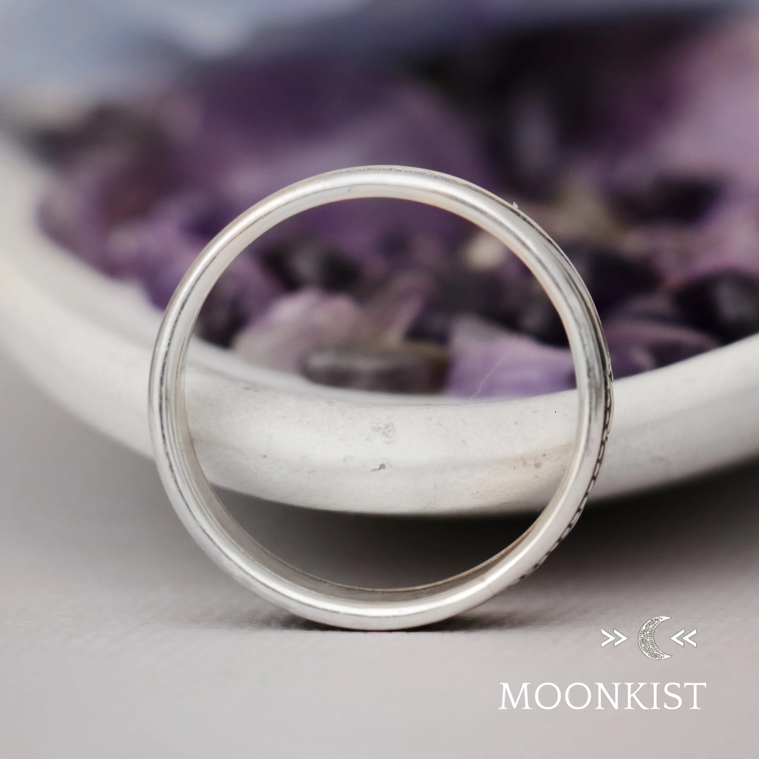 Laurel Leaf Wide Band Wedding Ring  | Moonkist Designs