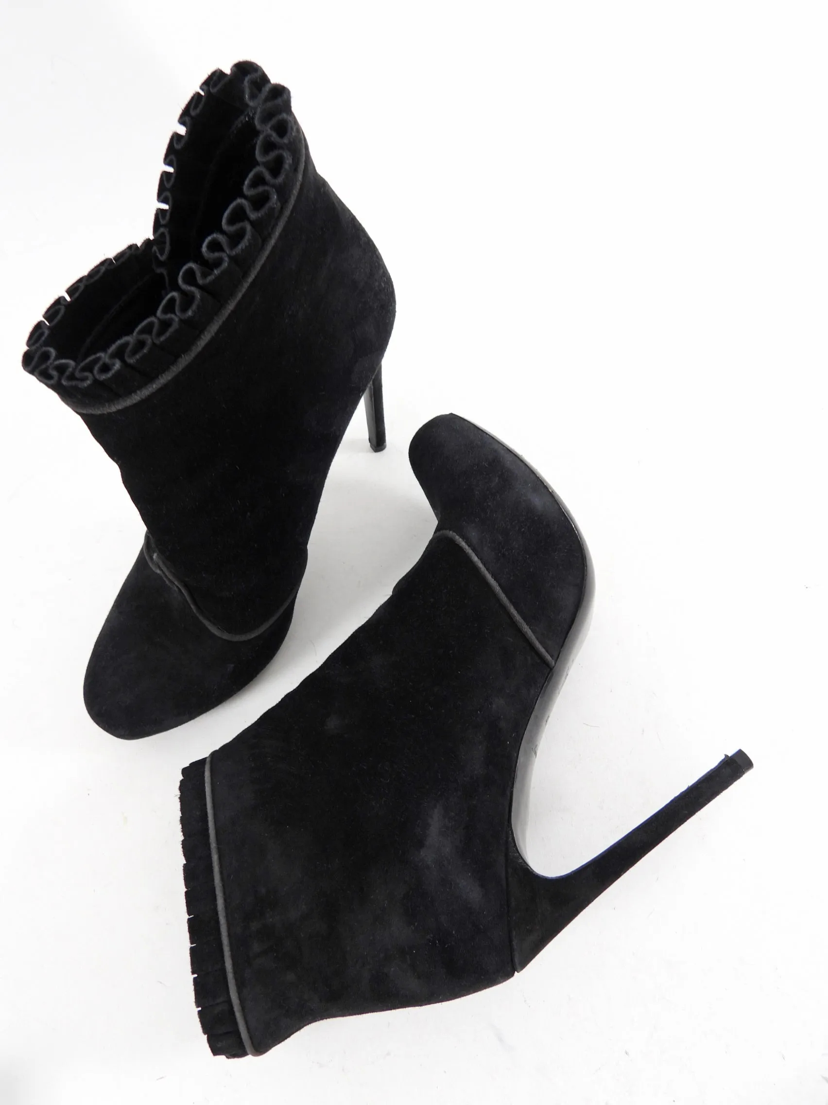 Louis Vuitton Black Suede Ruffle 120mm Ankle Boot - 40 (9.5)