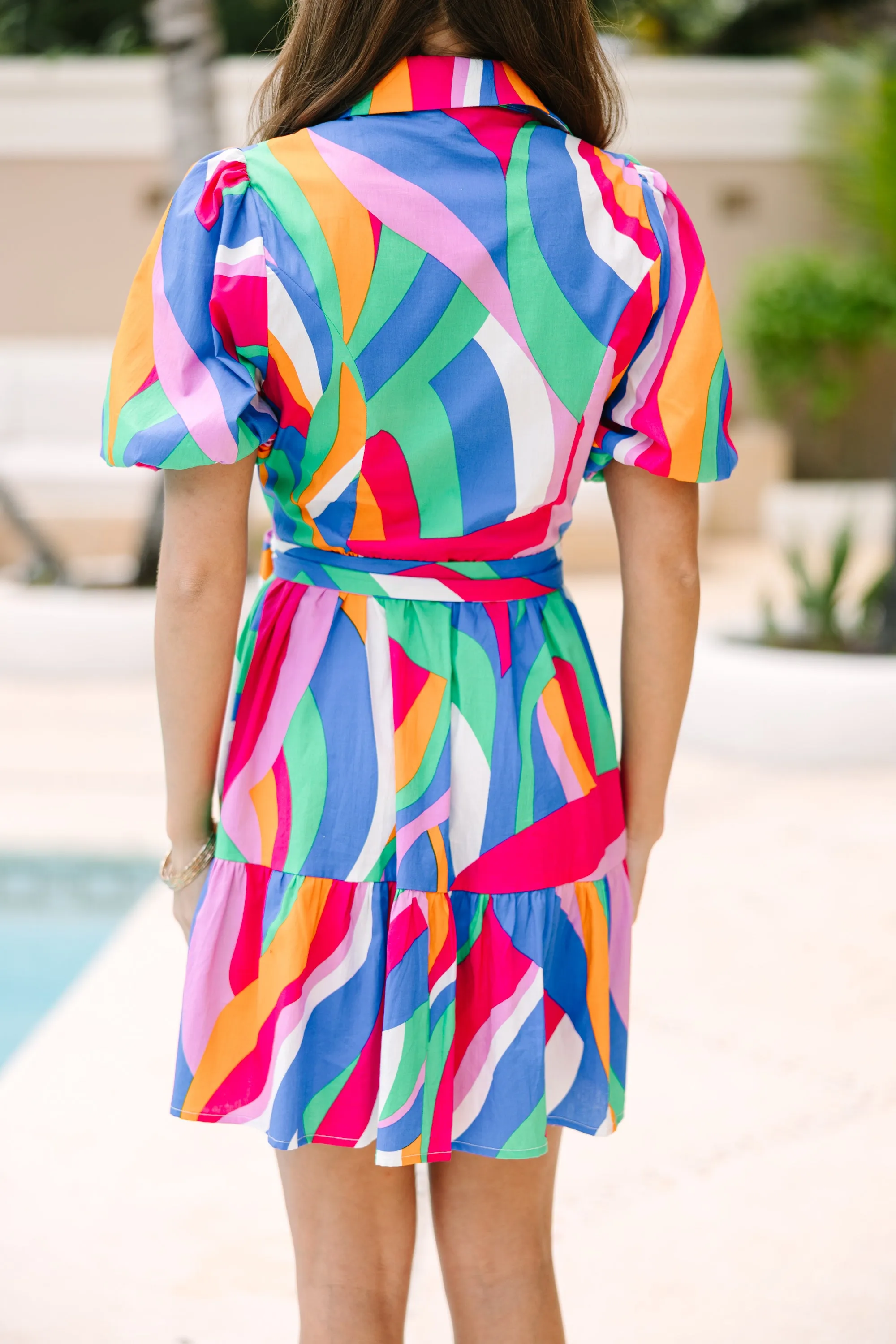 Love Boldly Blue Abstract Dress