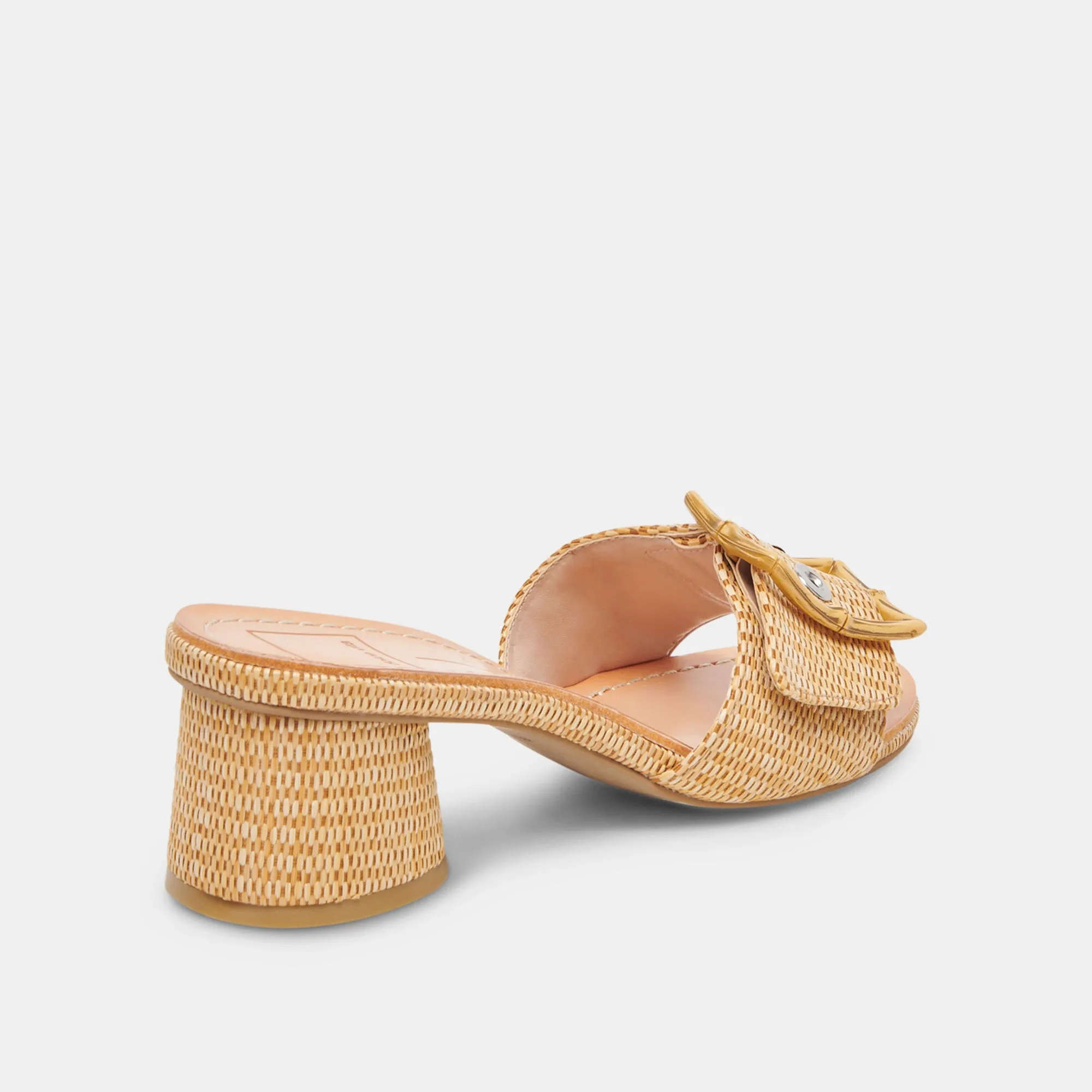 LUCEY WIDE HEELS WARM NATURAL RAFFIA