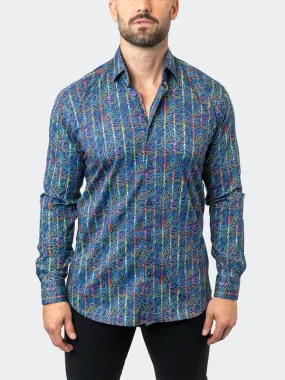 Maceoo Stretch Shirt | Fibonacci Squiggles Multi