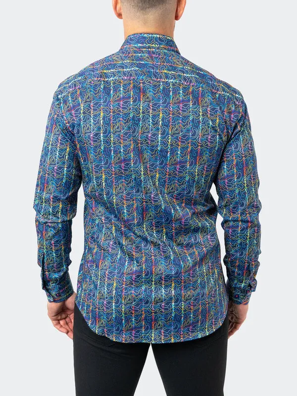 Maceoo Stretch Shirt | Fibonacci Squiggles Multi