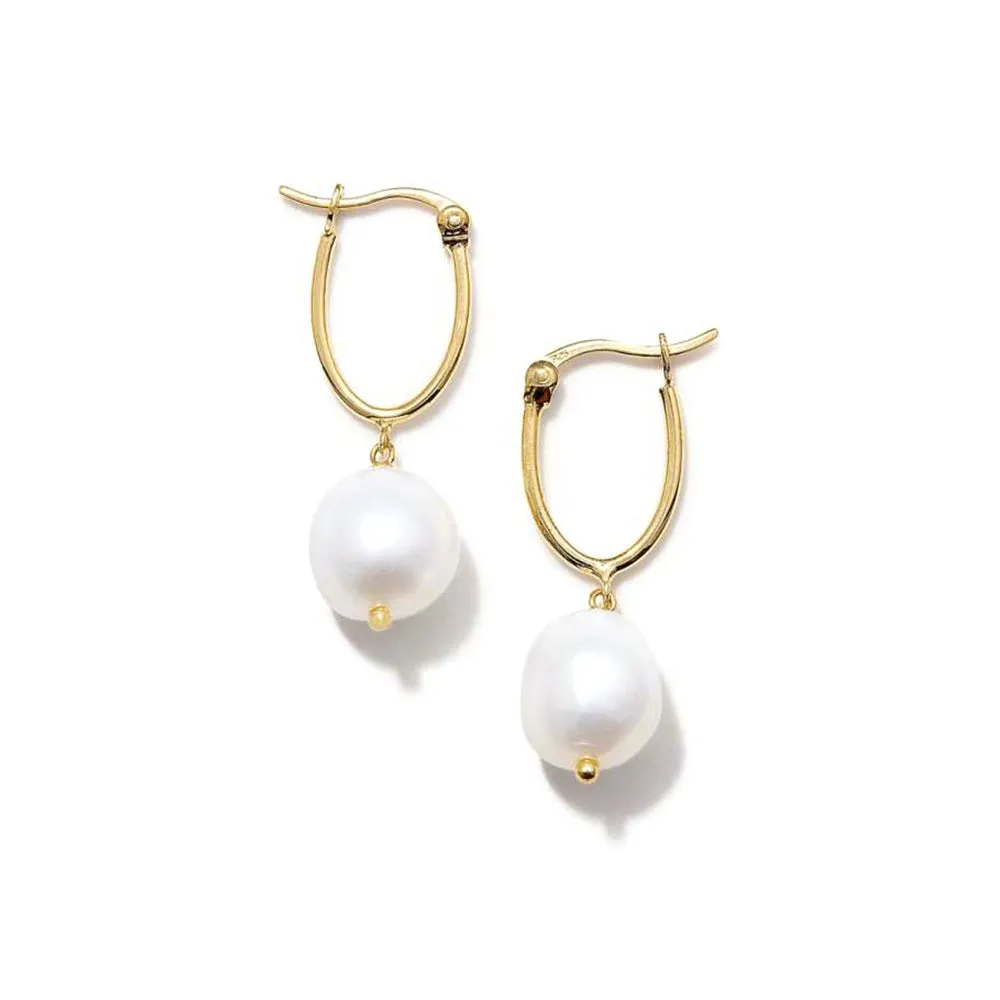 Minimalist Freshwater Pearl Drop Earrings