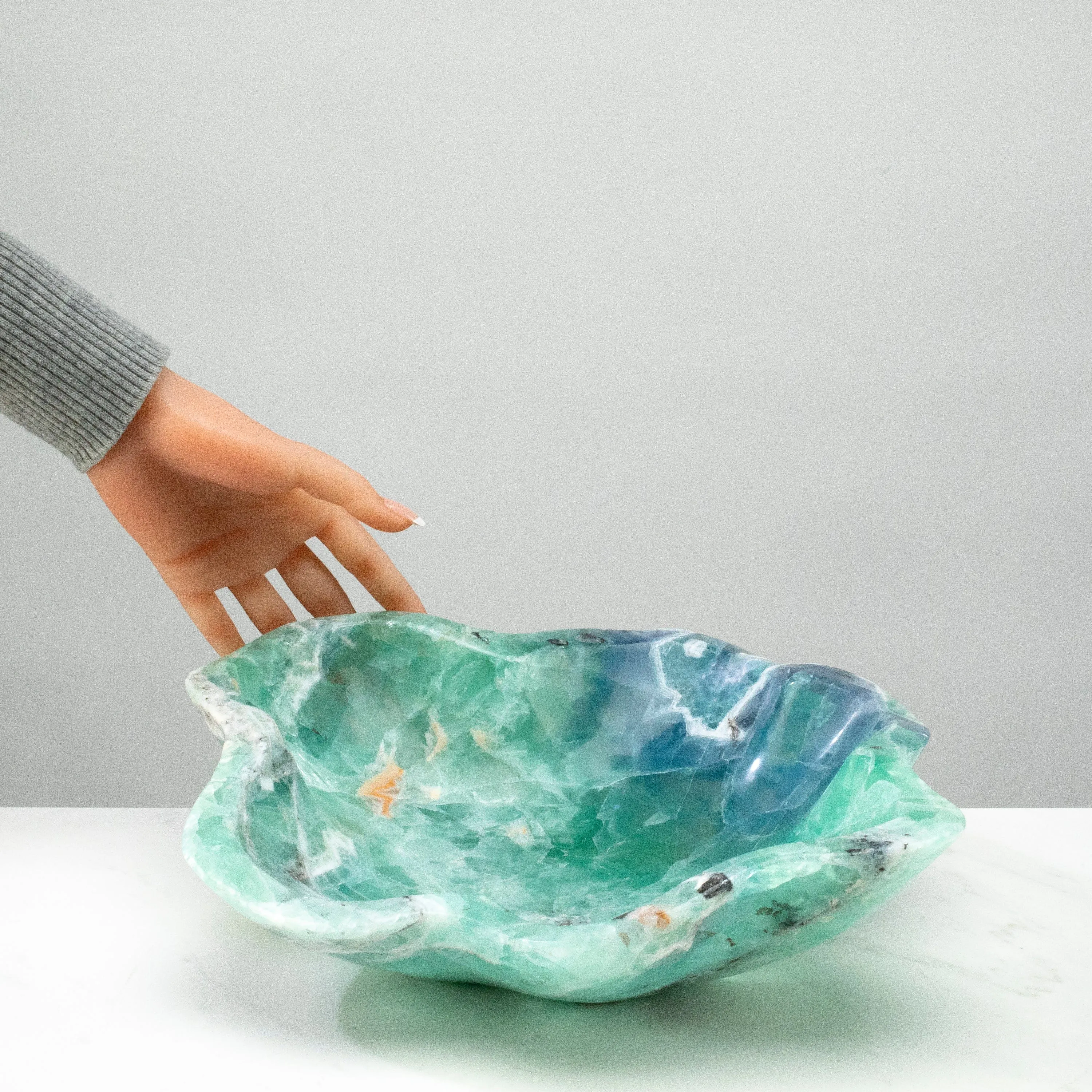 Natural Blue / Green Fluorite Bowl 13