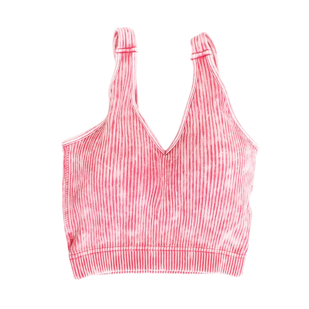 Nikki Washed Ribbed Crop Top Bralette