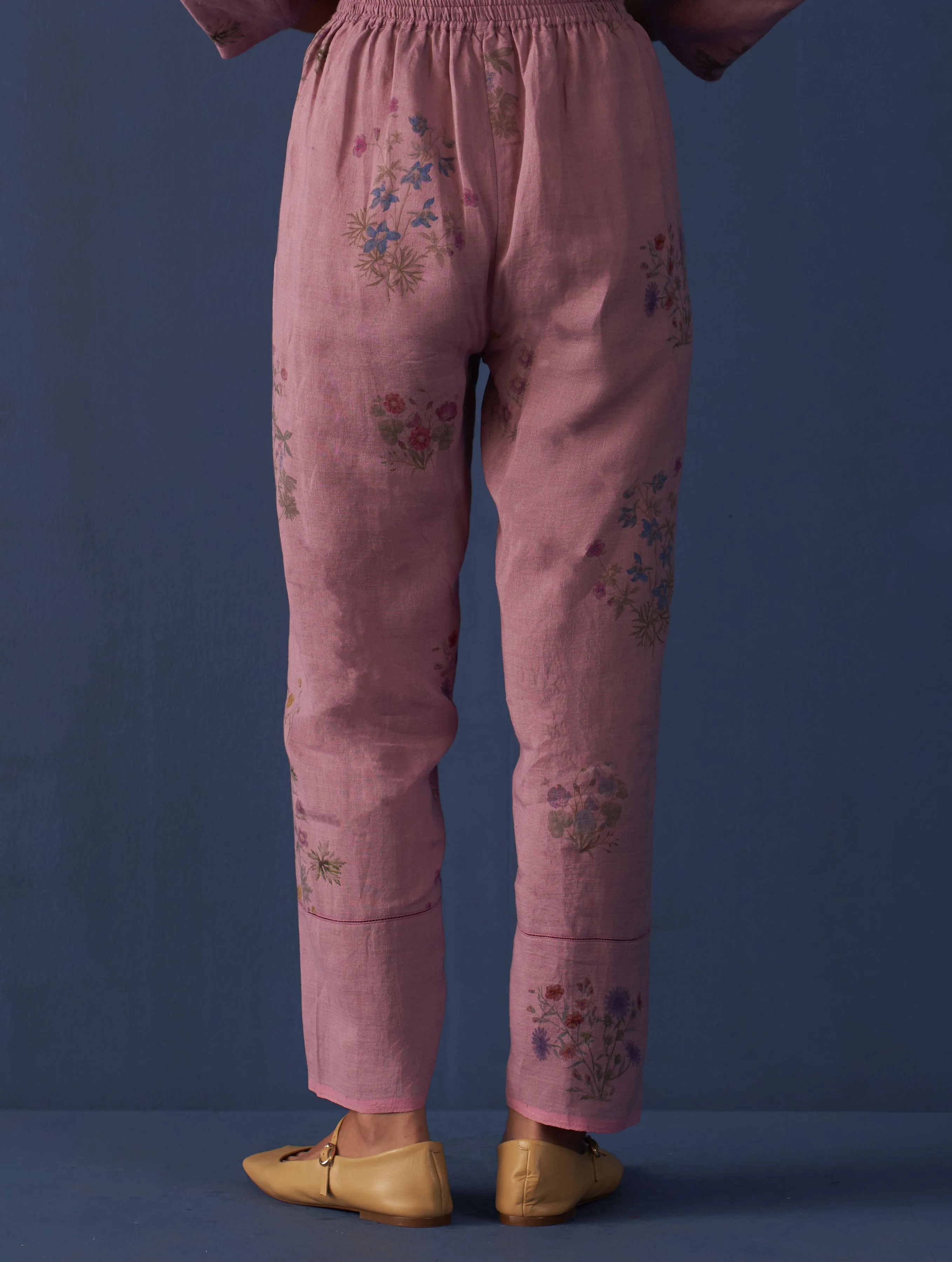 Nori Botanical Linen Pant - Lavender