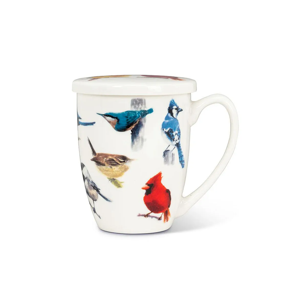 North American Birds Covered Mug & Strainer