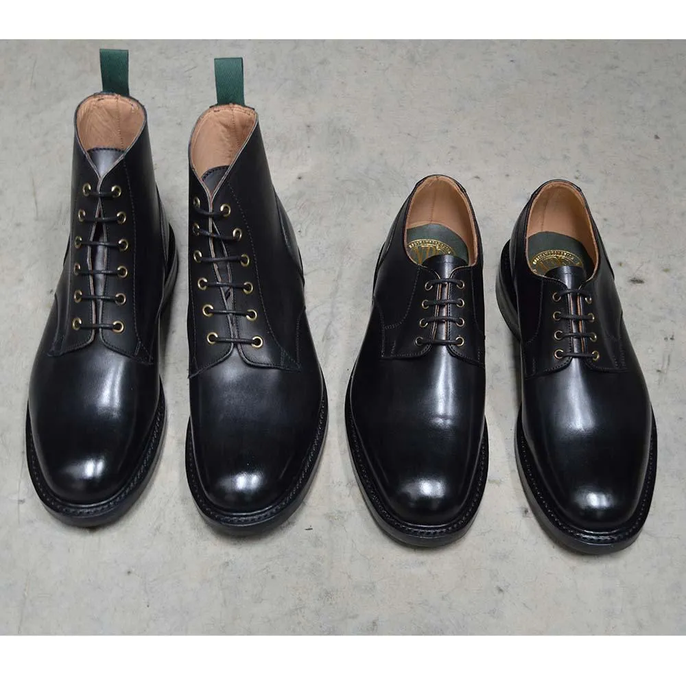 NPS BLAIR Plain Derby Shoes - Black with itshide Sole