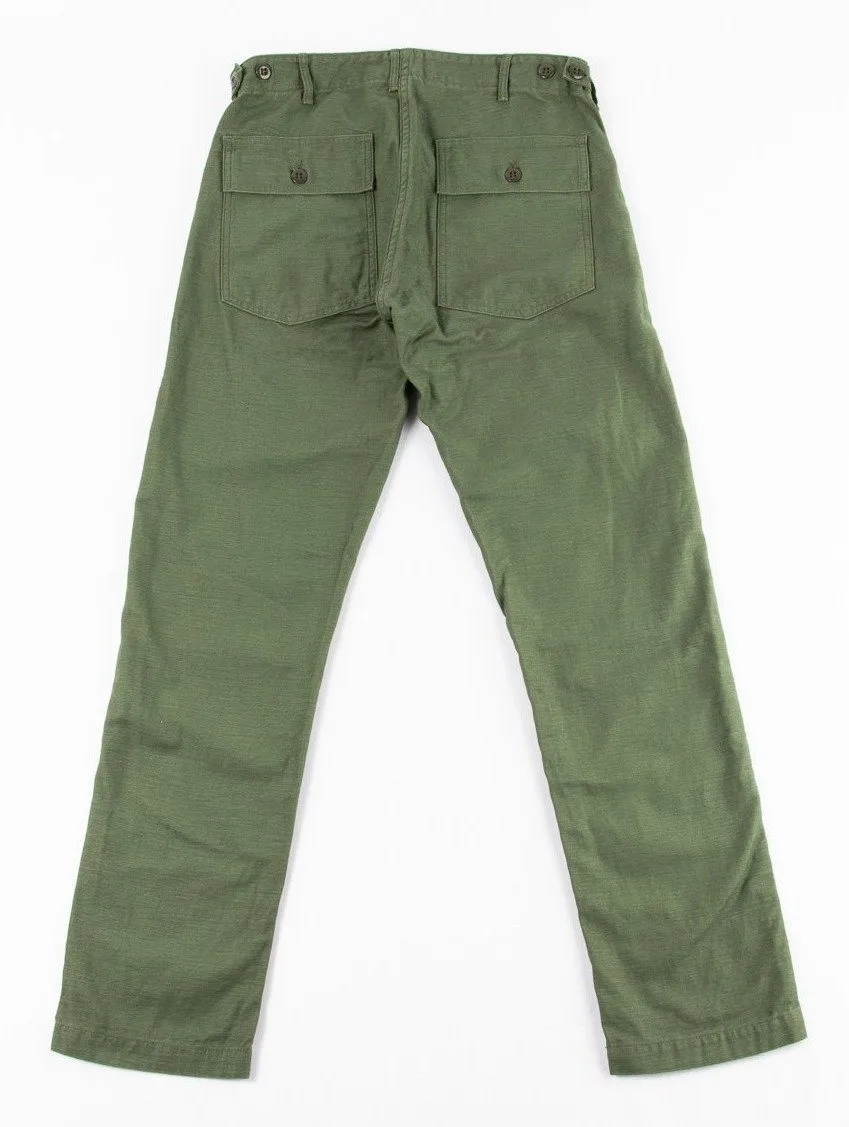 orSlow - 5032 Slim Fit Reverse Sateen Army Fatigue Pant in Olive