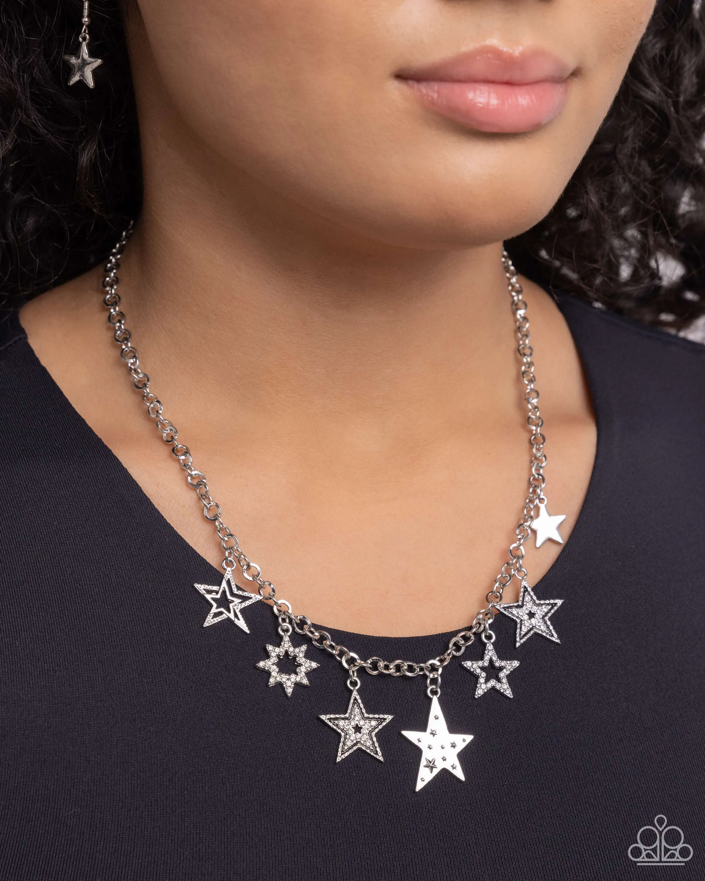 Paparazzi Starstruck Sentiment Black Necklace & Earring Set