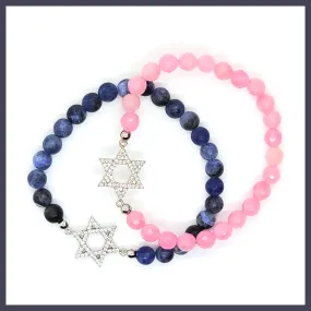 Pavé Jewish Star Beaded Bracelet