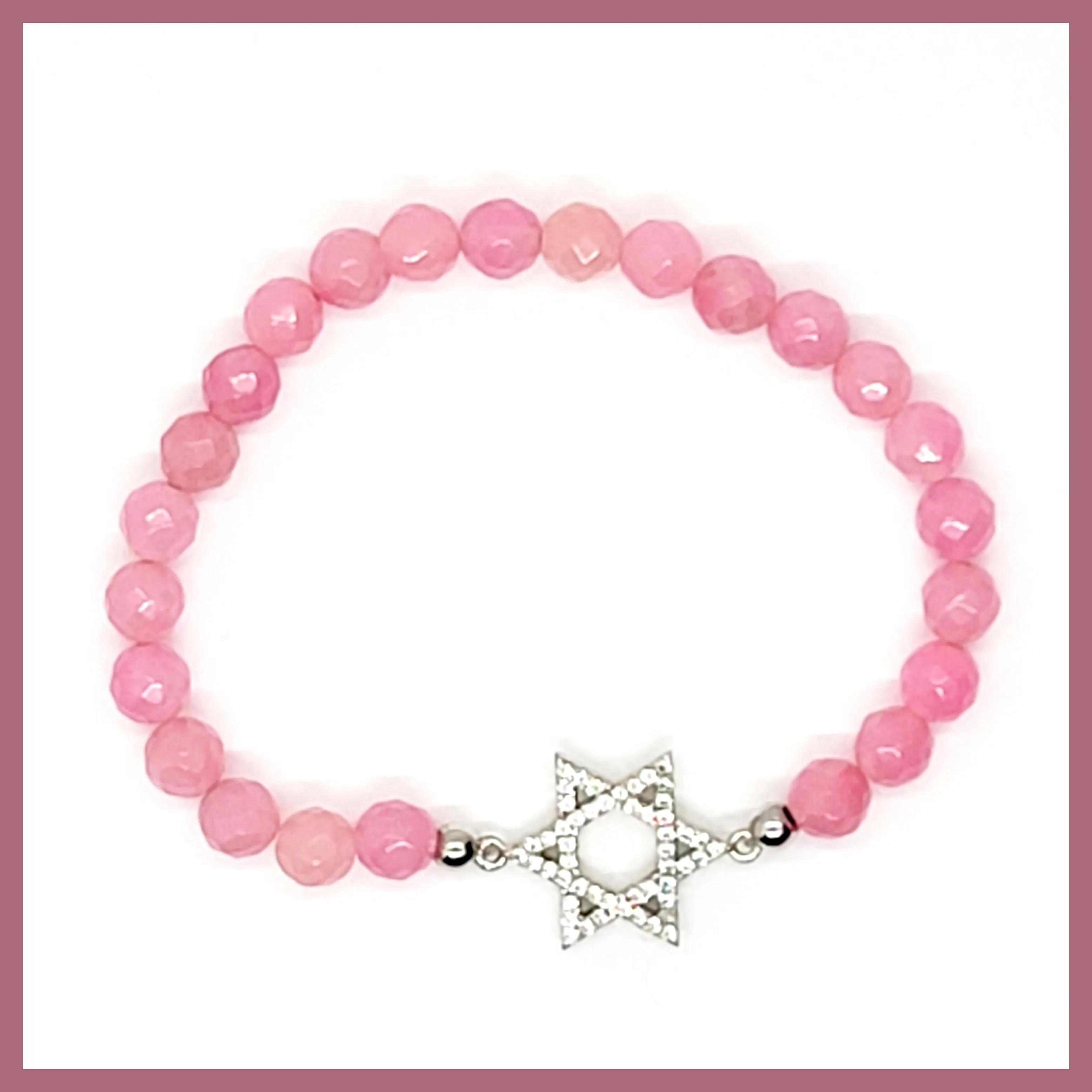 Pavé Jewish Star Beaded Bracelet