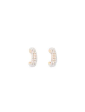 Prue Small Pearl Hoop Earrings