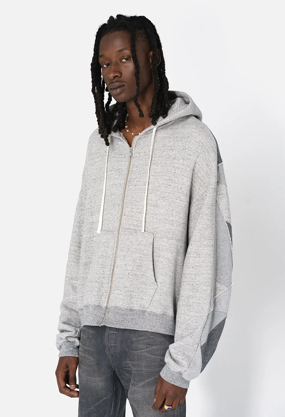 Quilted Full-Zip / Heather Grey