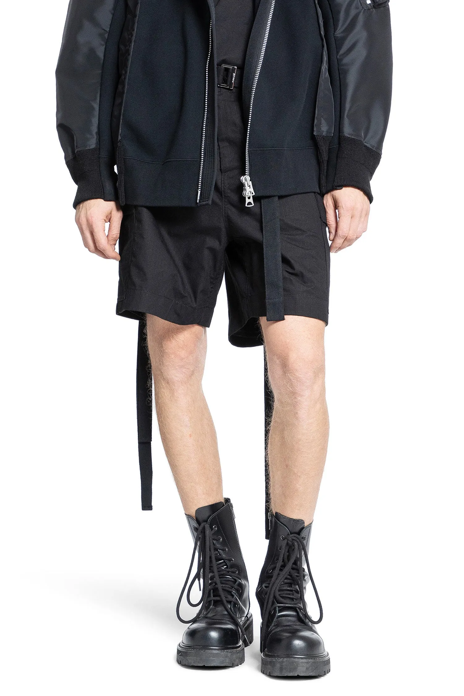 SACAI MAN BLACK SHORTS & SKIRTS