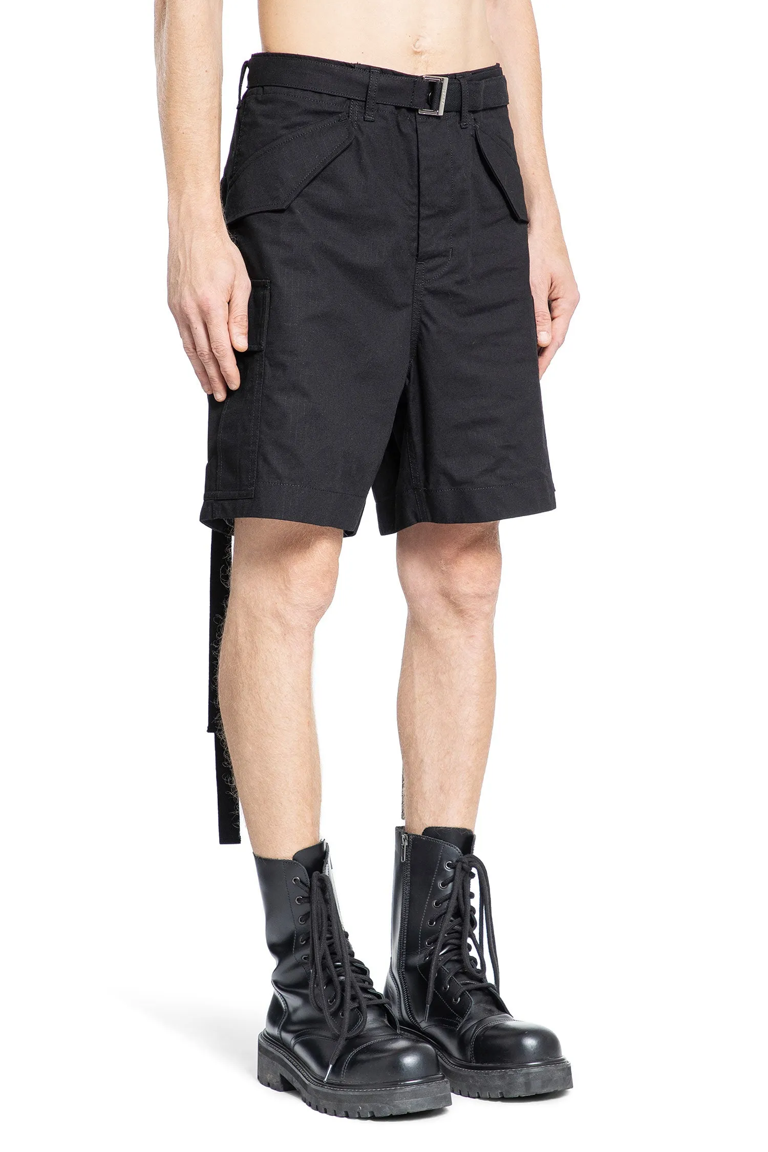 SACAI MAN BLACK SHORTS & SKIRTS