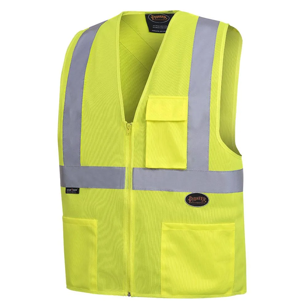 Safety Vest - Pioneer Hi-Viz Tricot Poly Vest with 2 Tape, 6922