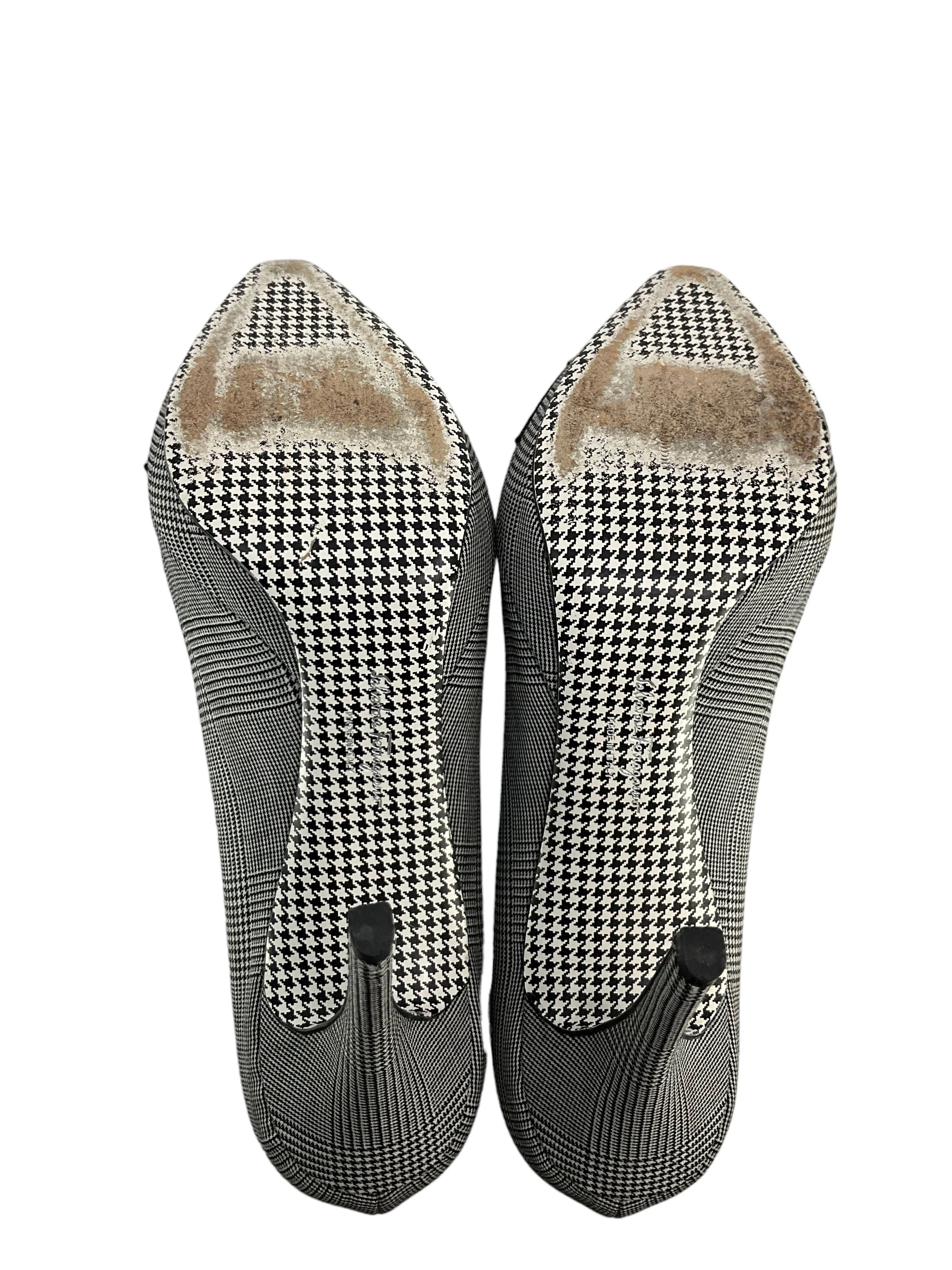 Salvatore Ferragamo Houndstooth Print With Bow Pumps Size 7.5