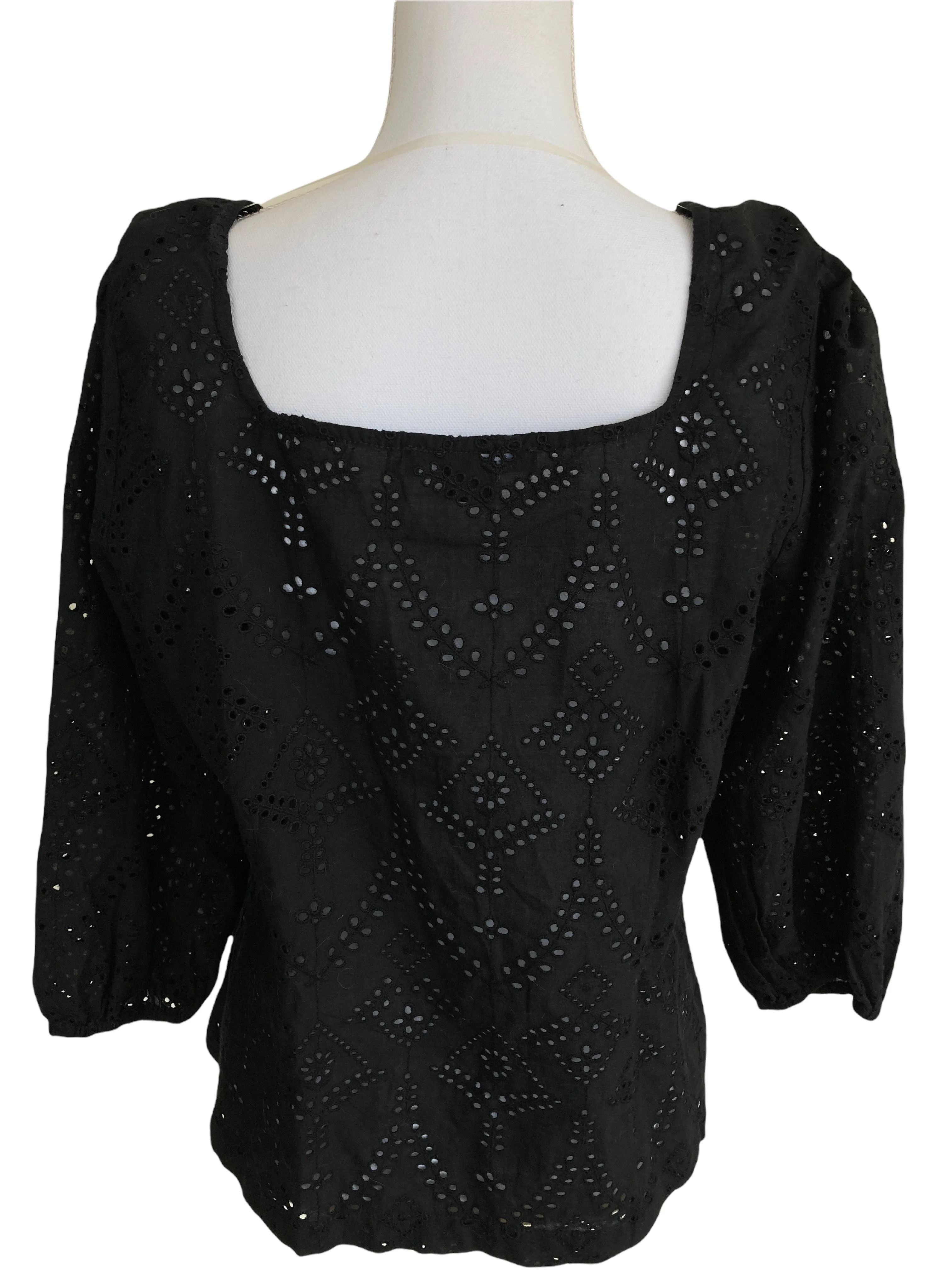 Sanctuary Black Eyelet Blouse, L