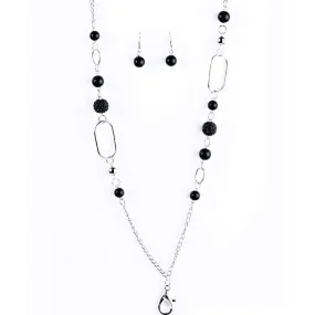 Schools In Session Black Lanyard Necklace