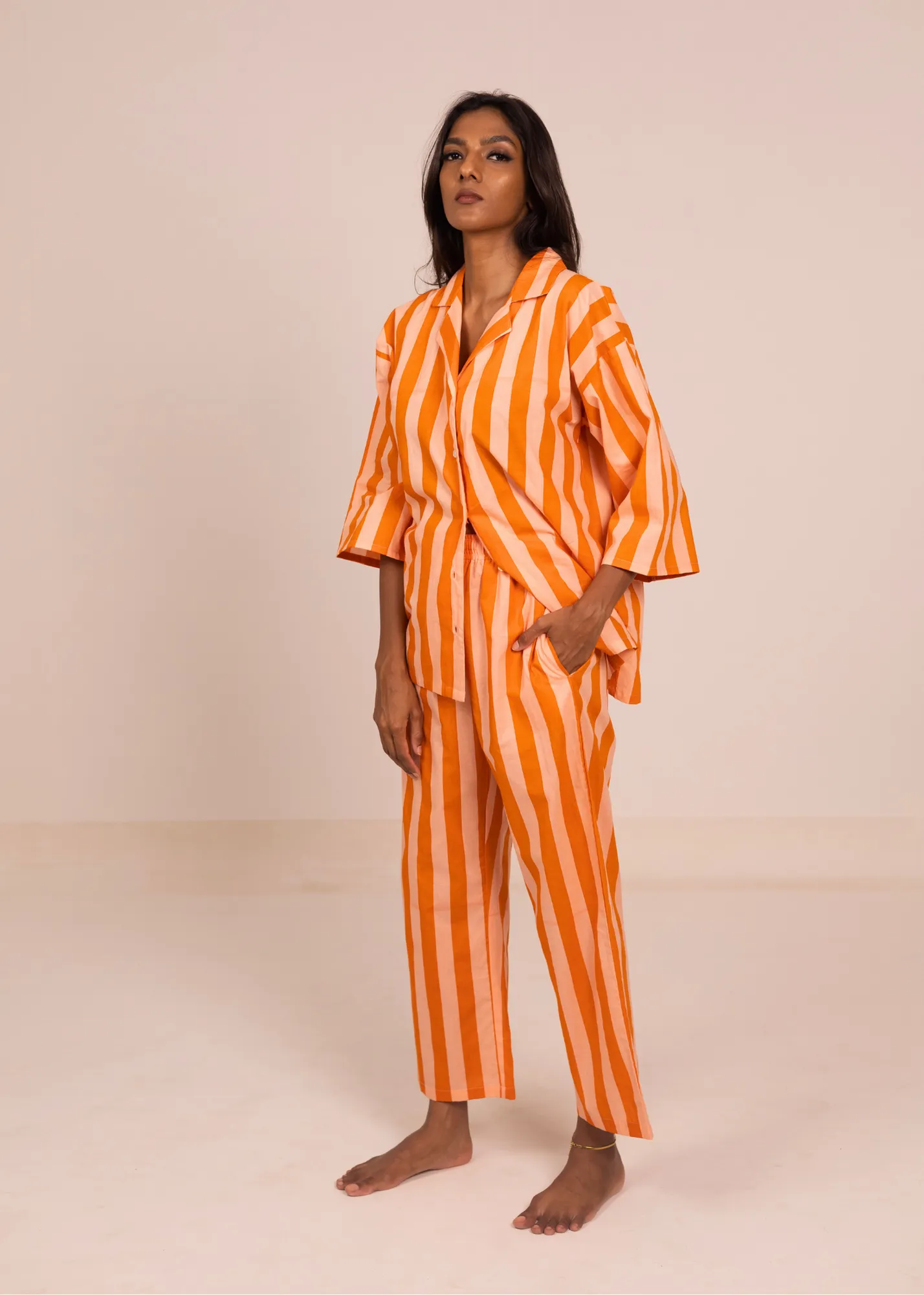 Sharan Crop Pant - Sunset Stripes