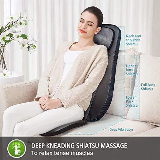 Shiatsu Neck & Back Massager with Heat, Rolling Massager, Massage Chair pad(Gel nodes) - 233G