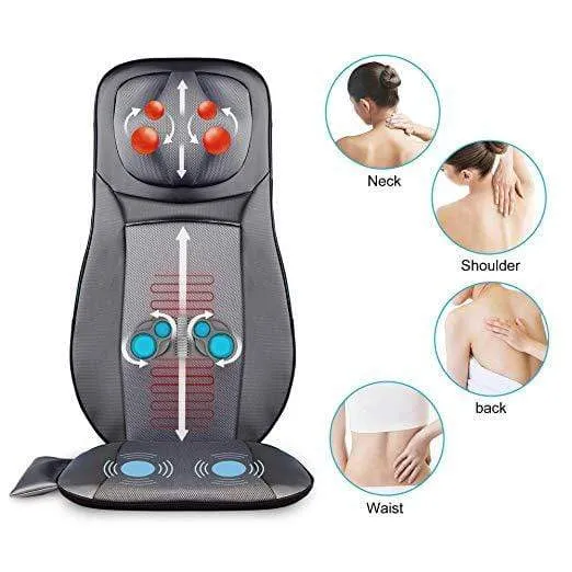 Shiatsu Neck & Back Massager with Heat, Rolling Massager, Massage Chair pad(Gel nodes) - 233G