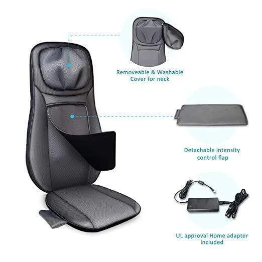 Shiatsu Neck & Back Massager with Heat, Rolling Massager, Massage Chair pad(Gel nodes) - 233G