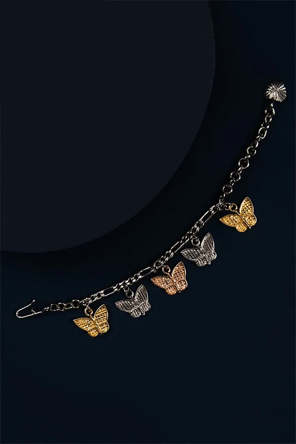 Silver - Butterfly Bracelet (5 charms)