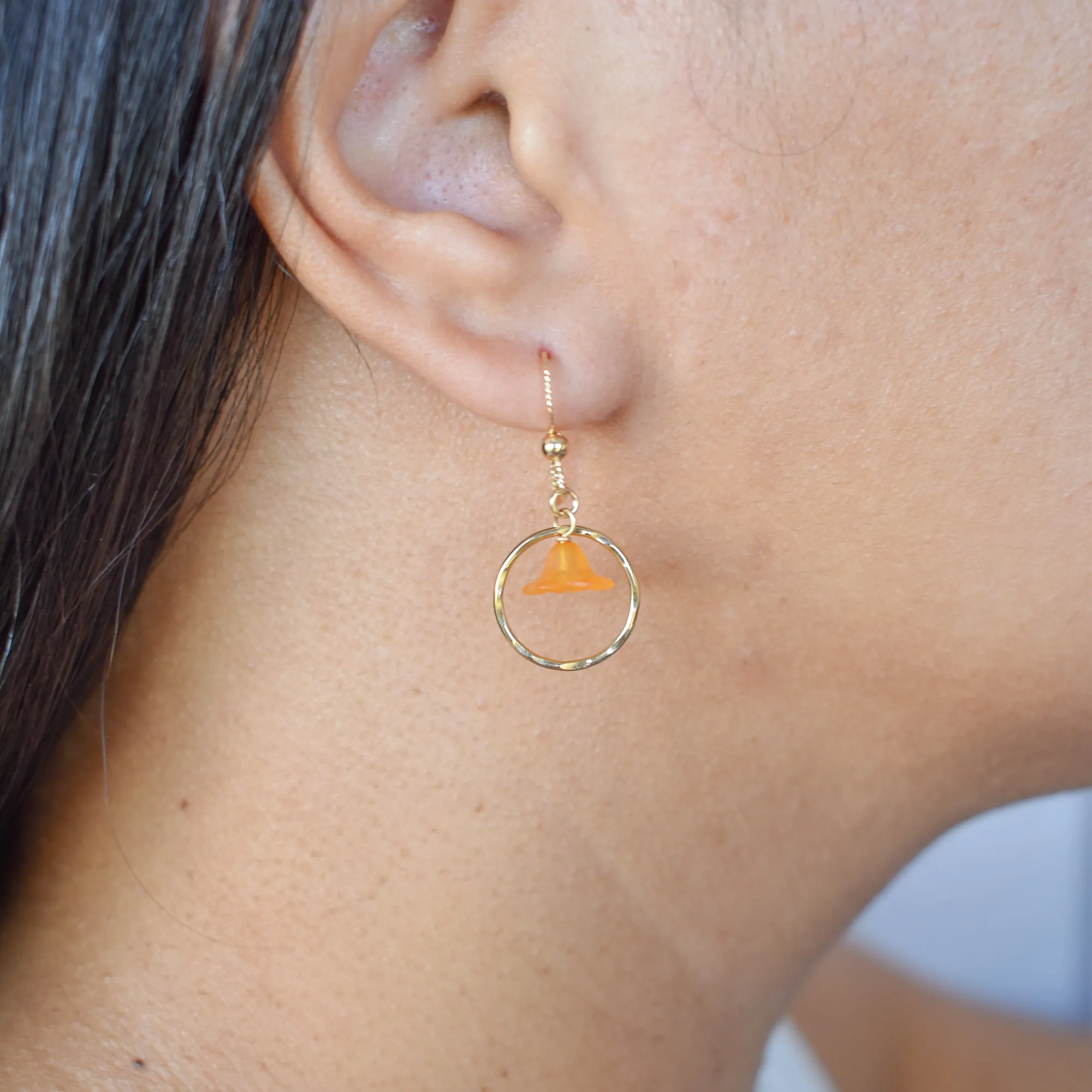 Small Hoop Earrings with Puakenikeni