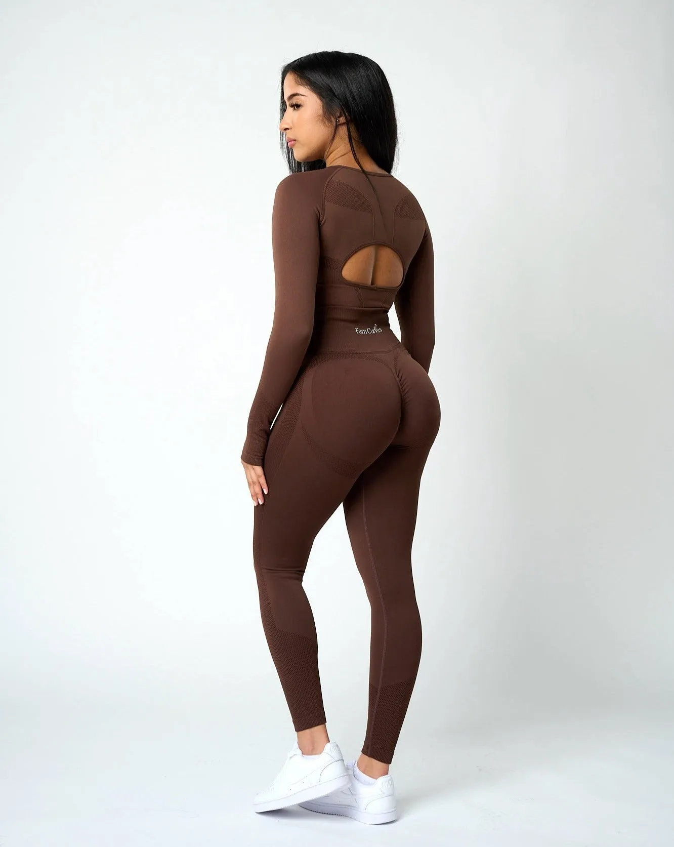 Sujey Long Sleeve Crop Top - Cocoa