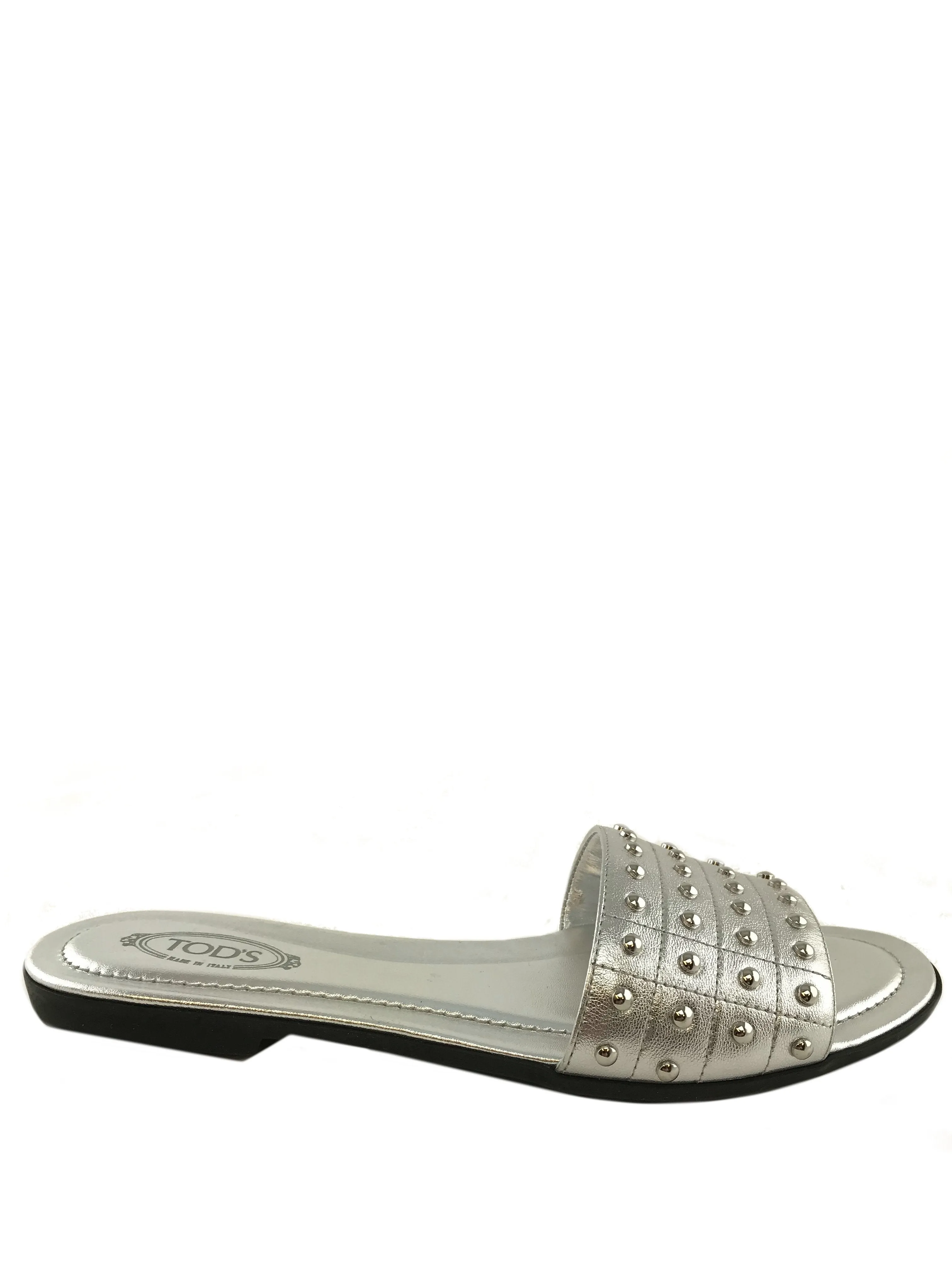 Tod's Studded Leather Slide Sandal Size 7