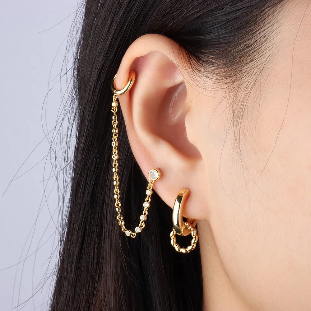 Twist Hoop Drop Earrings