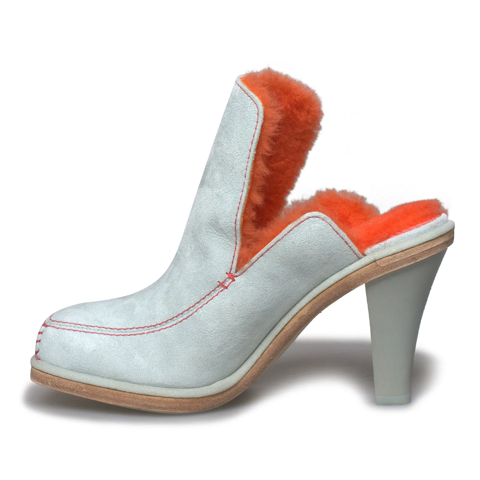 UGG Court Mule Eckhaus Latta Sky Grey / Mandarin Orange Heels - Women's