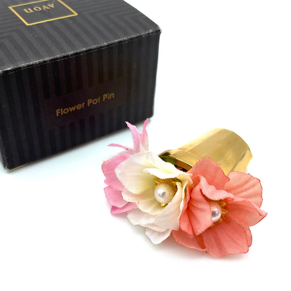 【USA輸入】ヴィンテージ AVON Flower Pot Pin ブローチ/Vintage AVON Flower Pot Pin Brooch