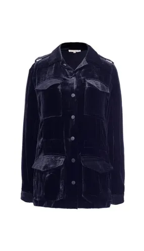 Velvet Army Jacket Navy