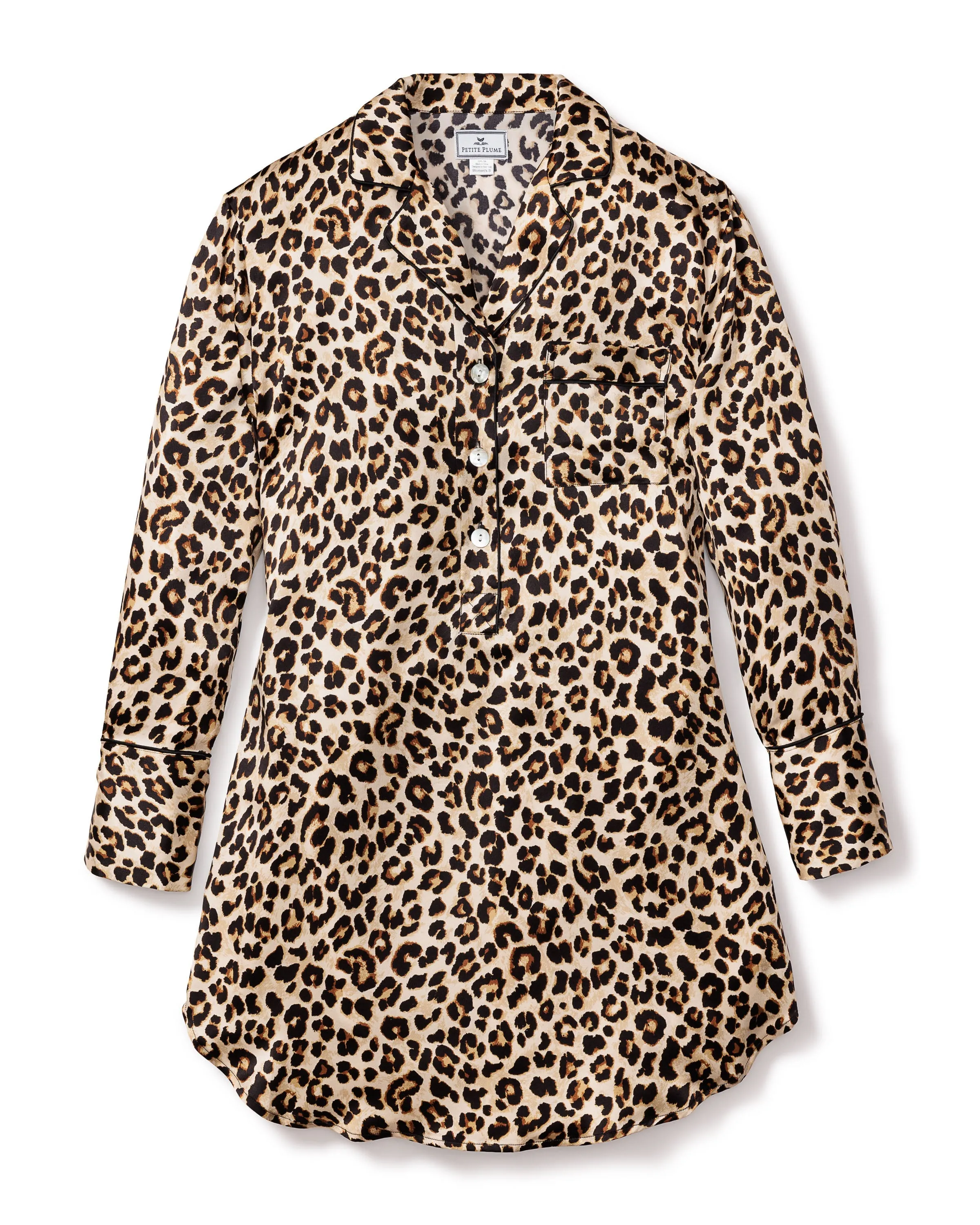 Veronica Beard x Petite Plume Silk Leopard Nightshirt