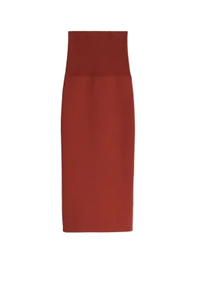 Victoria Beckham VB Body Fitted Midi Skirt - Brown