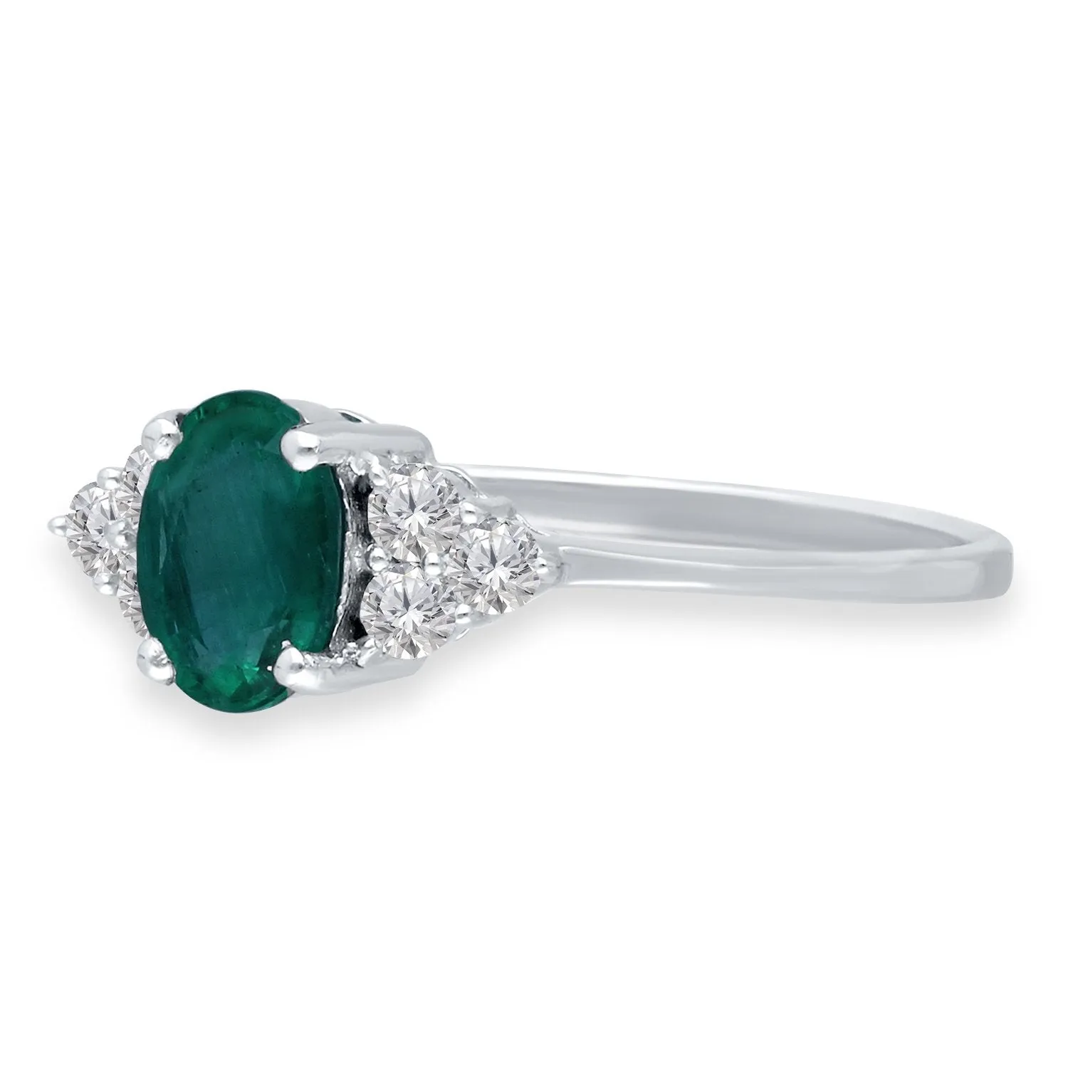 White Gold Emerald & Diamond Heirloom Ring