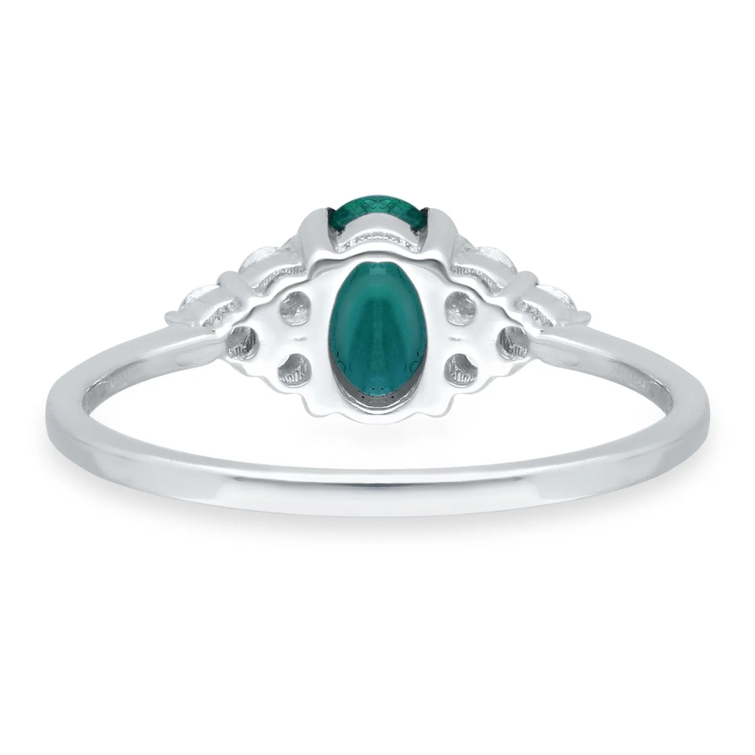 White Gold Emerald & Diamond Heirloom Ring