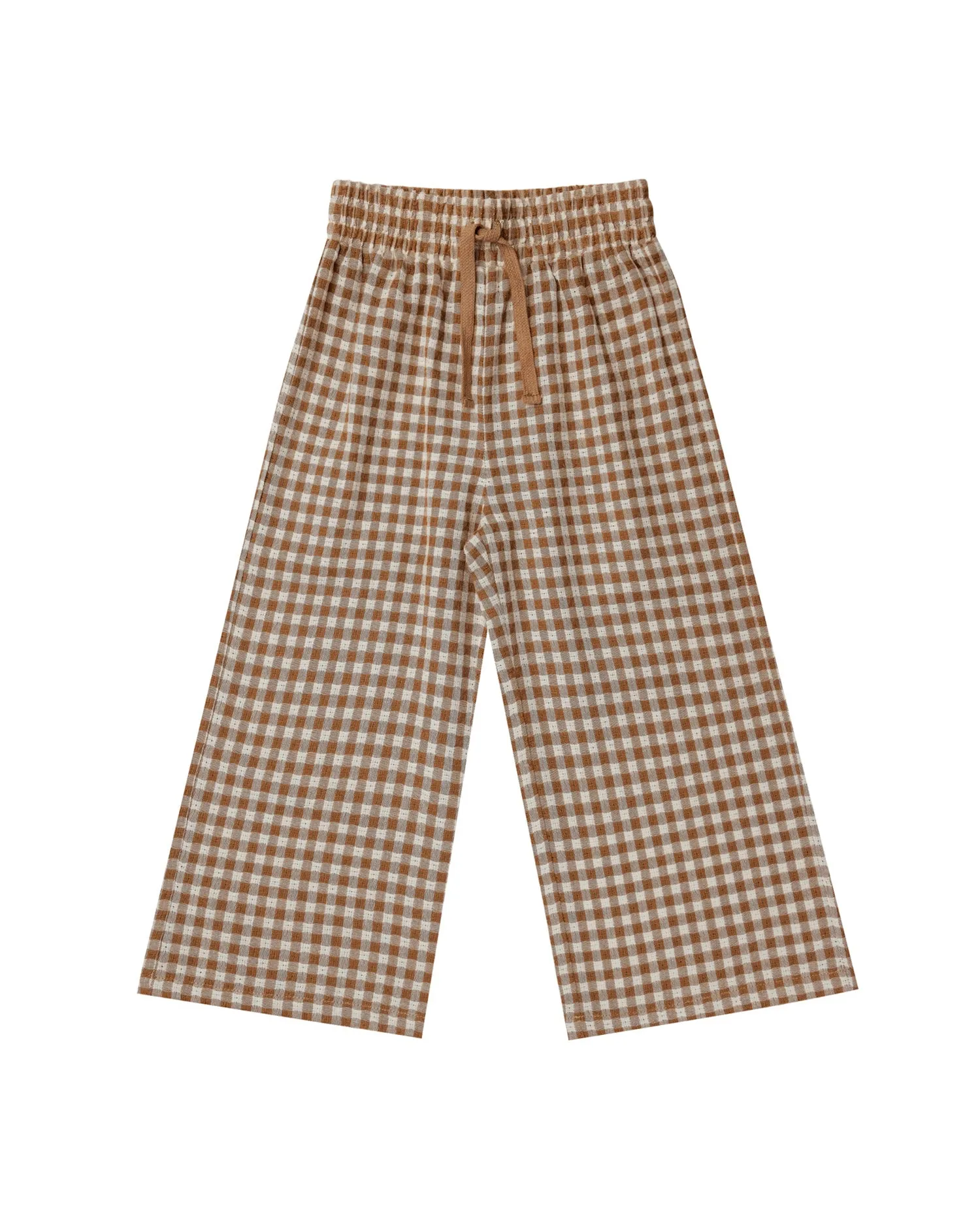 Wide Leg Pant – Camel Gingham