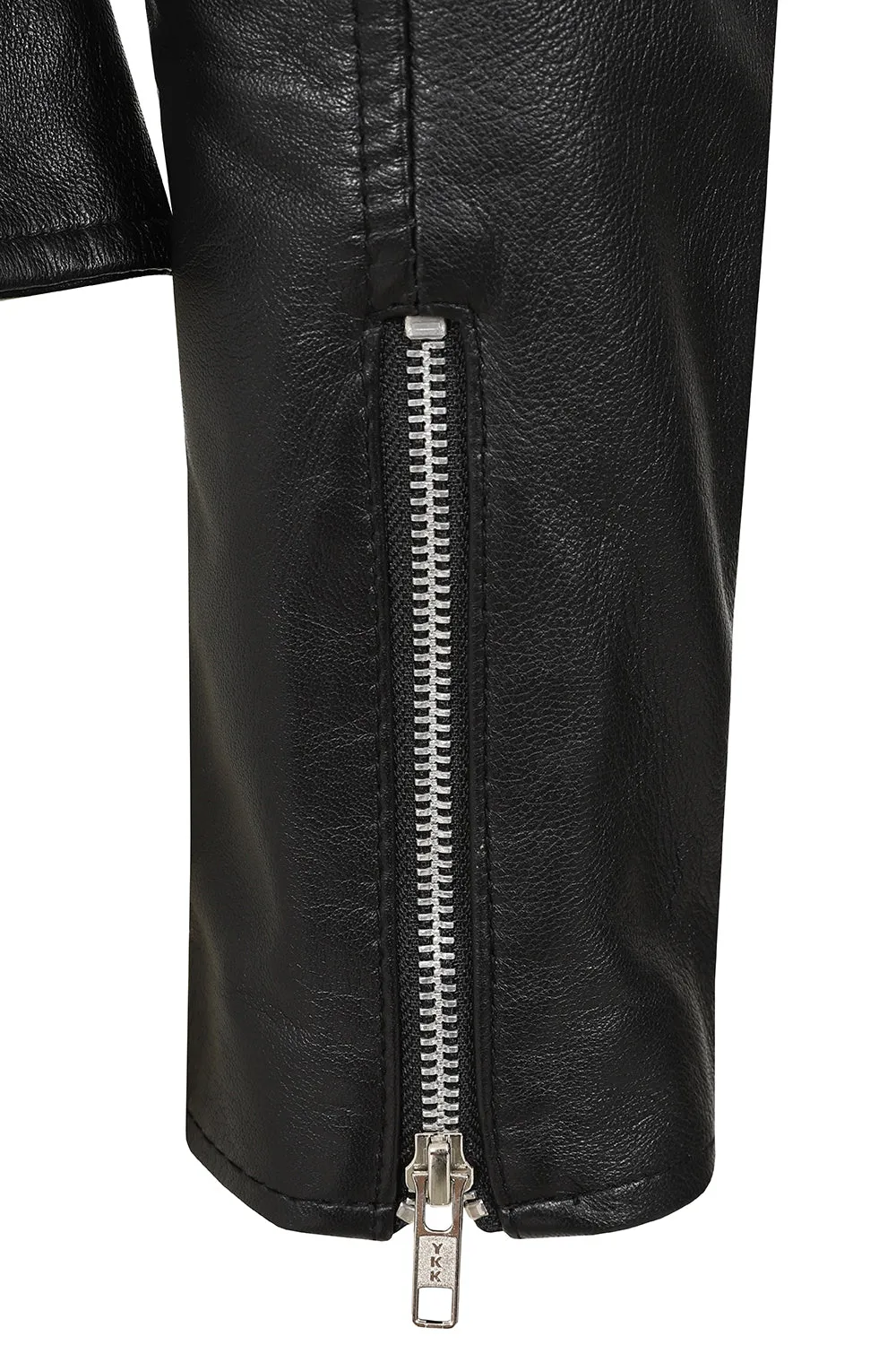 Women's Black Leather Biker Jacket - 'ROSIE'